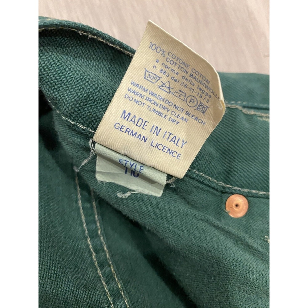 Vintage Avirex Jeans Mens 28x32 Green Made In Italy Button Fly New York City USA - Picture 11 of 11